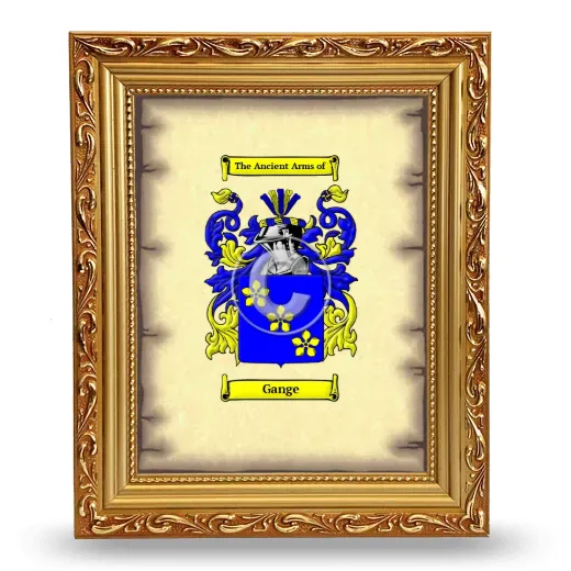Gange Coat of Arms Framed - Gold