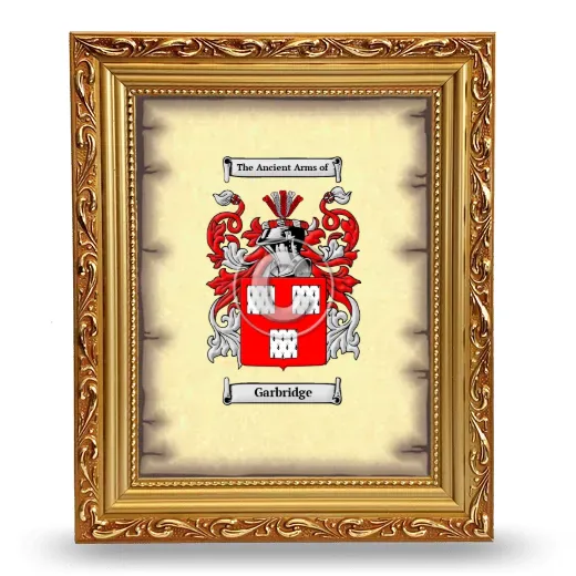 Garbridge Coat of Arms Framed - Gold