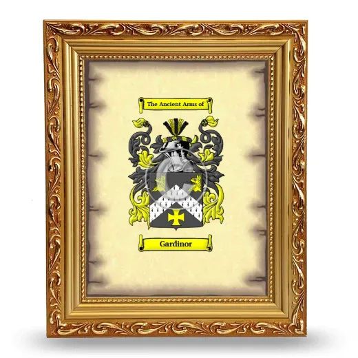 Gardinor Coat of Arms Framed - Gold