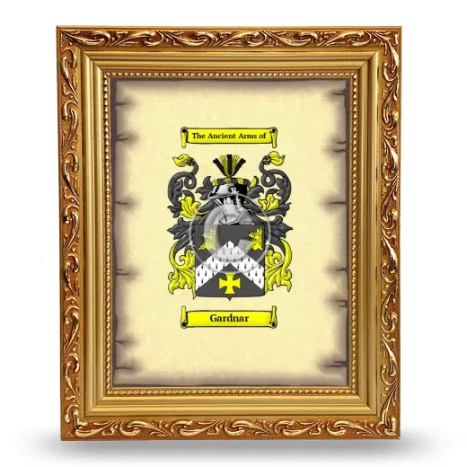 Gardnar Coat of Arms Framed - Gold