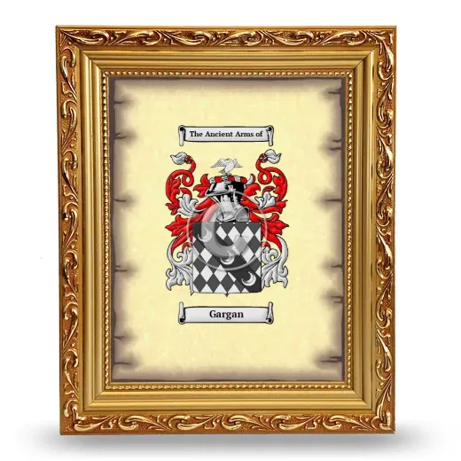 Gargan Coat of Arms Framed - Gold