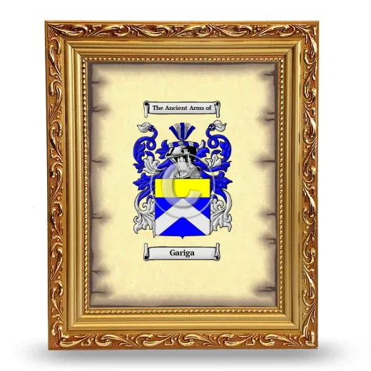 Gariga Coat of Arms Framed - Gold