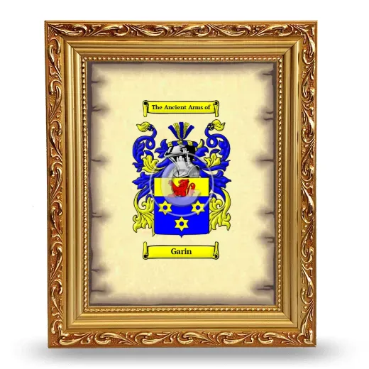 Garin Coat of Arms Framed - Gold