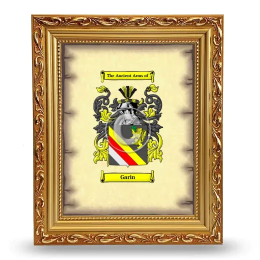 Garin Coat of Arms Framed - Gold