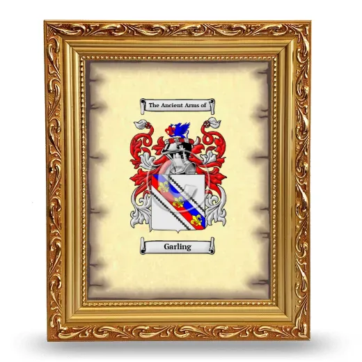 Garling Coat of Arms Framed - Gold