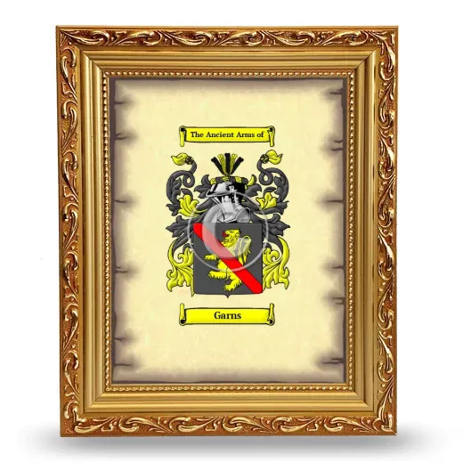 Garns Coat of Arms Framed - Gold