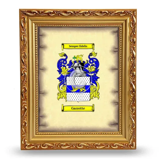 Garrette Coat of Arms Framed - Gold