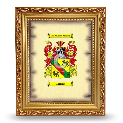 Garrido Coat of Arms Framed - Gold