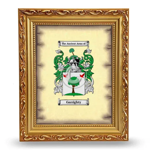 Garrighty Coat of Arms Framed - Gold