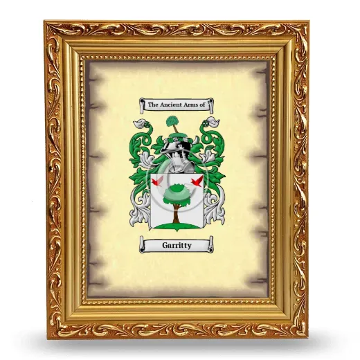 Garritty Coat of Arms Framed - Gold