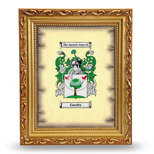 Garrity Coat of Arms Framed - Gold