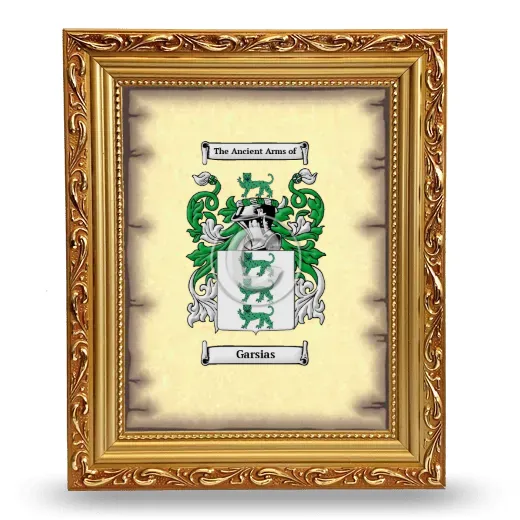 Garsias Coat of Arms Framed - Gold