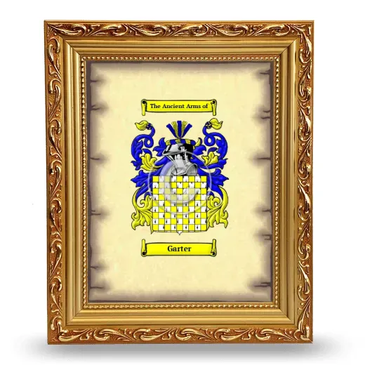 Garter Coat of Arms Framed - Gold