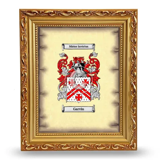 Garvin Coat of Arms Framed - Gold