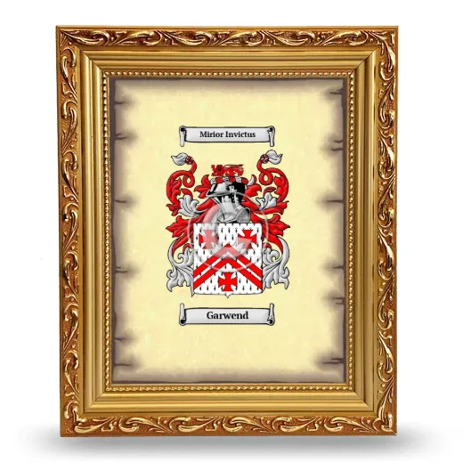 Garwend Coat of Arms Framed - Gold