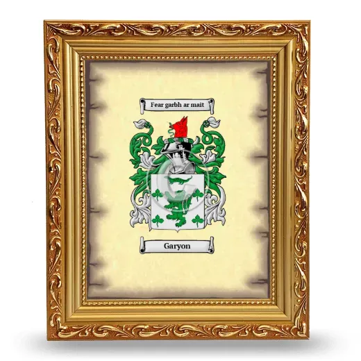 Garyon Coat of Arms Framed - Gold