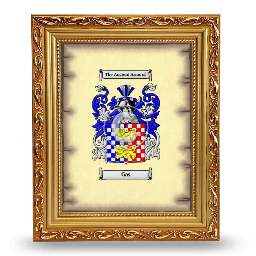 Gas Coat of Arms Framed - Gold