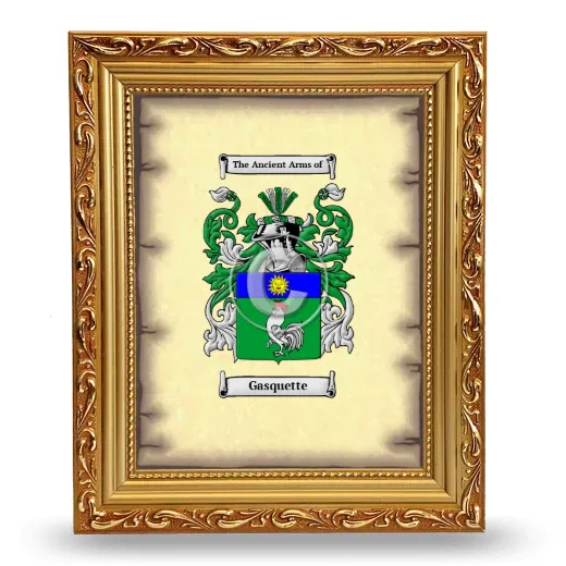 Gasquette Coat of Arms Framed - Gold