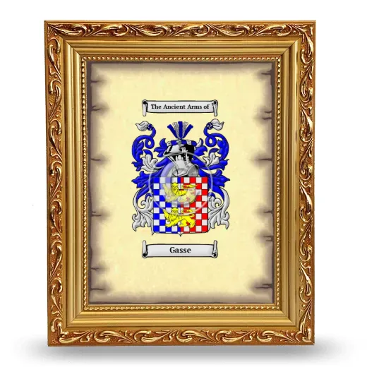 Gasse Coat of Arms Framed - Gold