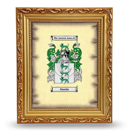 Gassia Coat of Arms Framed - Gold