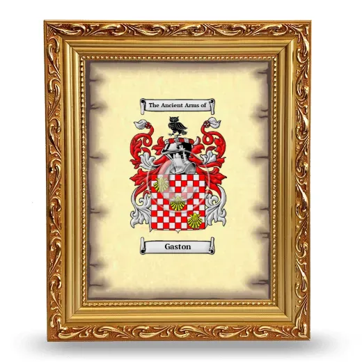 Gaston Coat of Arms Framed - Gold