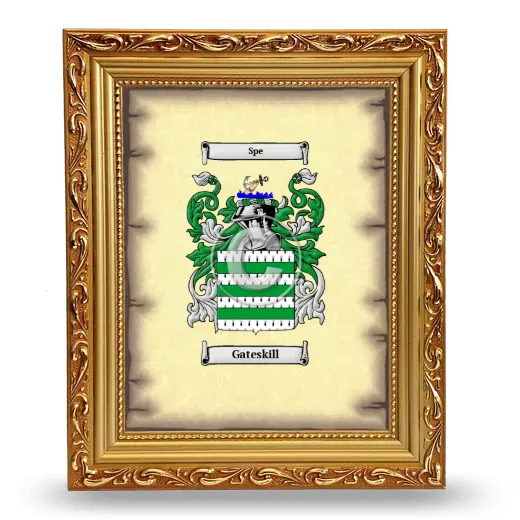 Gateskill Coat of Arms Framed - Gold