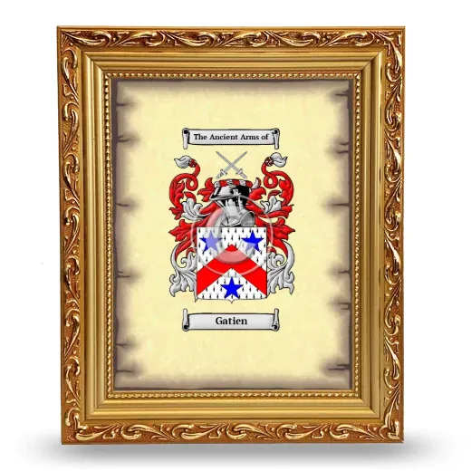 Gatien Coat of Arms Framed - Gold