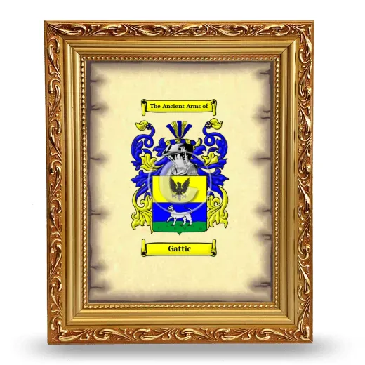 Gattic Coat of Arms Framed - Gold