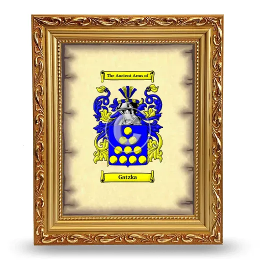 Gatzka Coat of Arms Framed - Gold