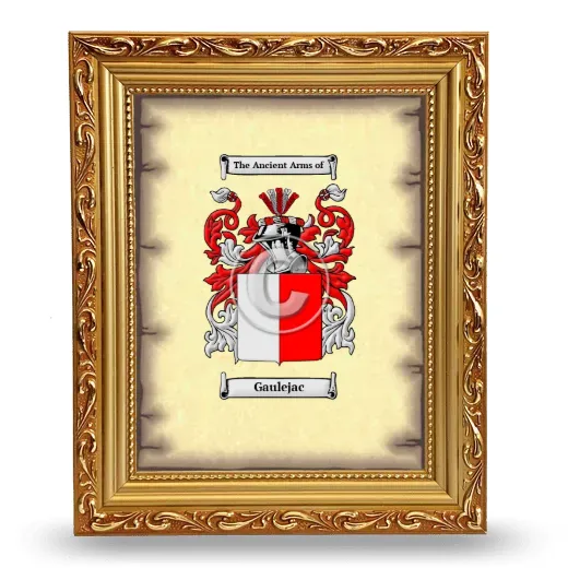 Gaulejac Coat of Arms Framed - Gold