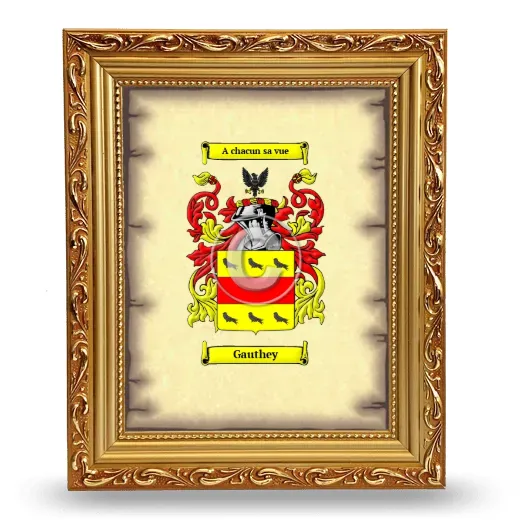 Gauthey Coat of Arms Framed - Gold