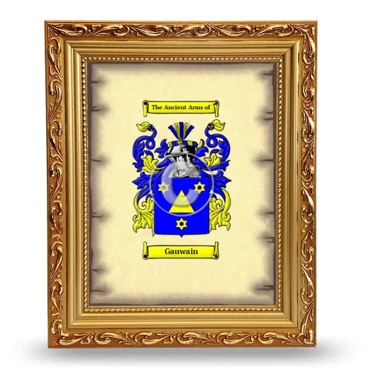 Gauwain Coat of Arms Framed - Gold