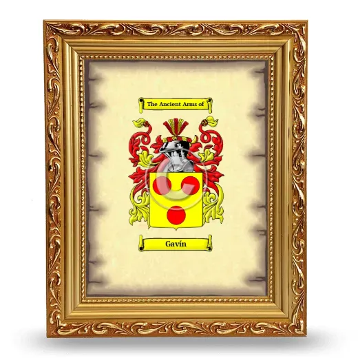 Gavín Coat of Arms Framed - Gold