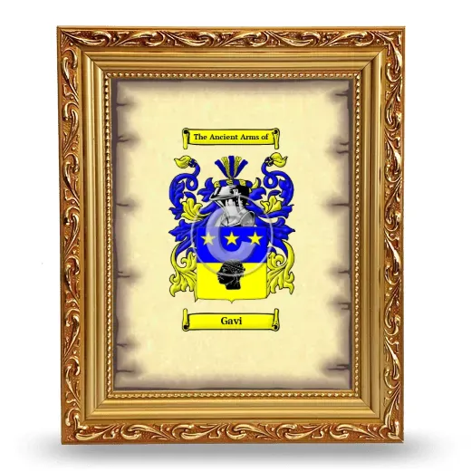 Gavi Coat of Arms Framed - Gold