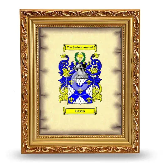 Gavin Coat of Arms Framed - Gold