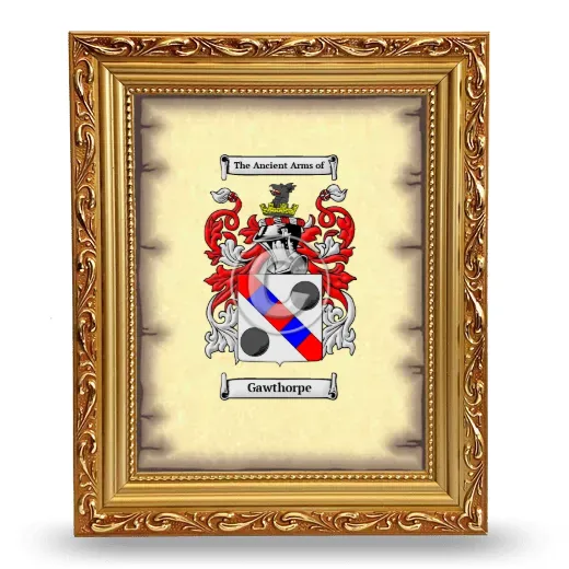 Gawthorpe Coat of Arms Framed - Gold