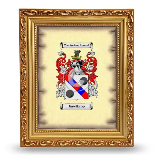 Gawthrop Coat of Arms Framed - Gold