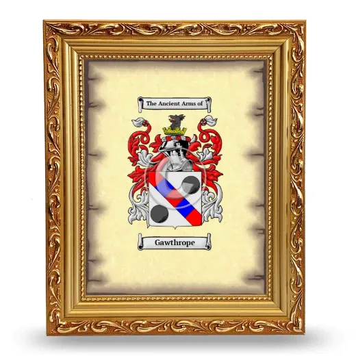 Gawthrope Coat of Arms Framed - Gold