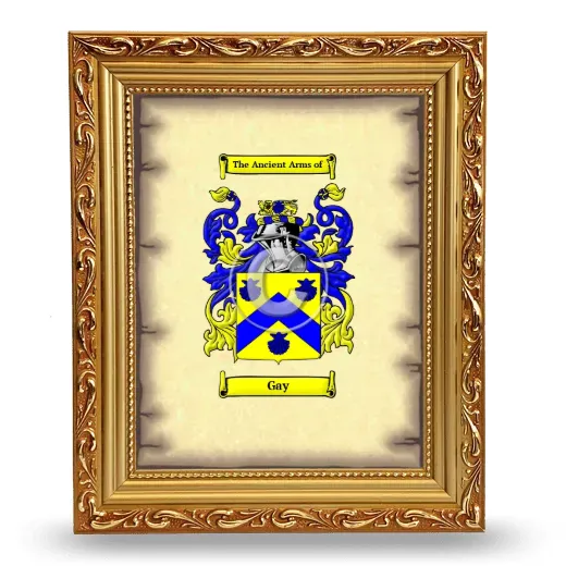 Gay Coat of Arms Framed - Gold