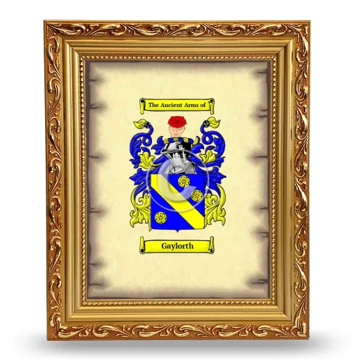 Gaylorth Coat of Arms Framed - Gold