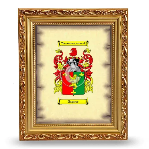 Gaynor Coat of Arms Framed - Gold