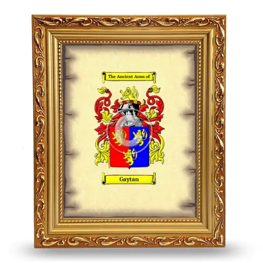Gaytan Coat of Arms Framed - Gold