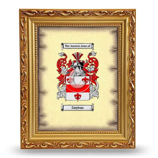 Gaytun Coat of Arms Framed - Gold