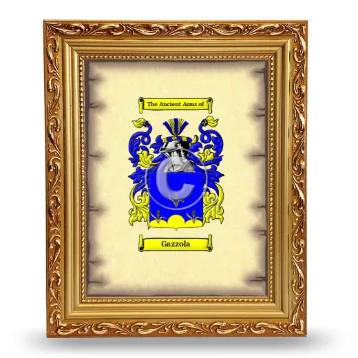 Gazzola Coat of Arms Framed - Gold