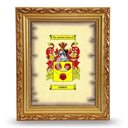Gebert Coat of Arms Framed - Gold