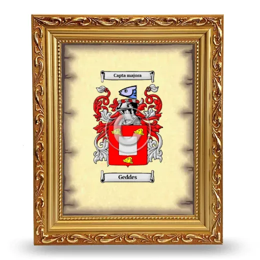 Geddes Coat of Arms Framed - Gold