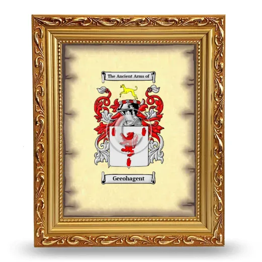 Geeohagent Coat of Arms Framed - Gold