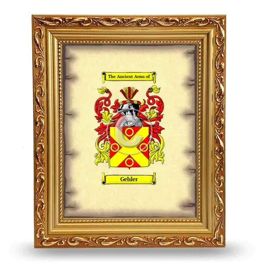 Gehler Coat of Arms Framed - Gold