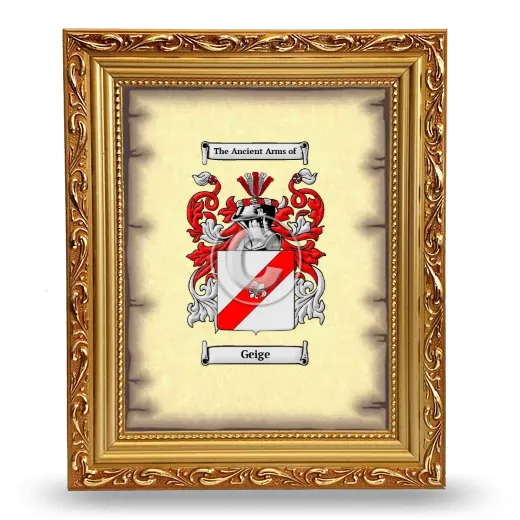 Geige Coat of Arms Framed - Gold