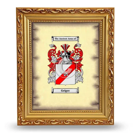 Geiger Coat of Arms Framed - Gold